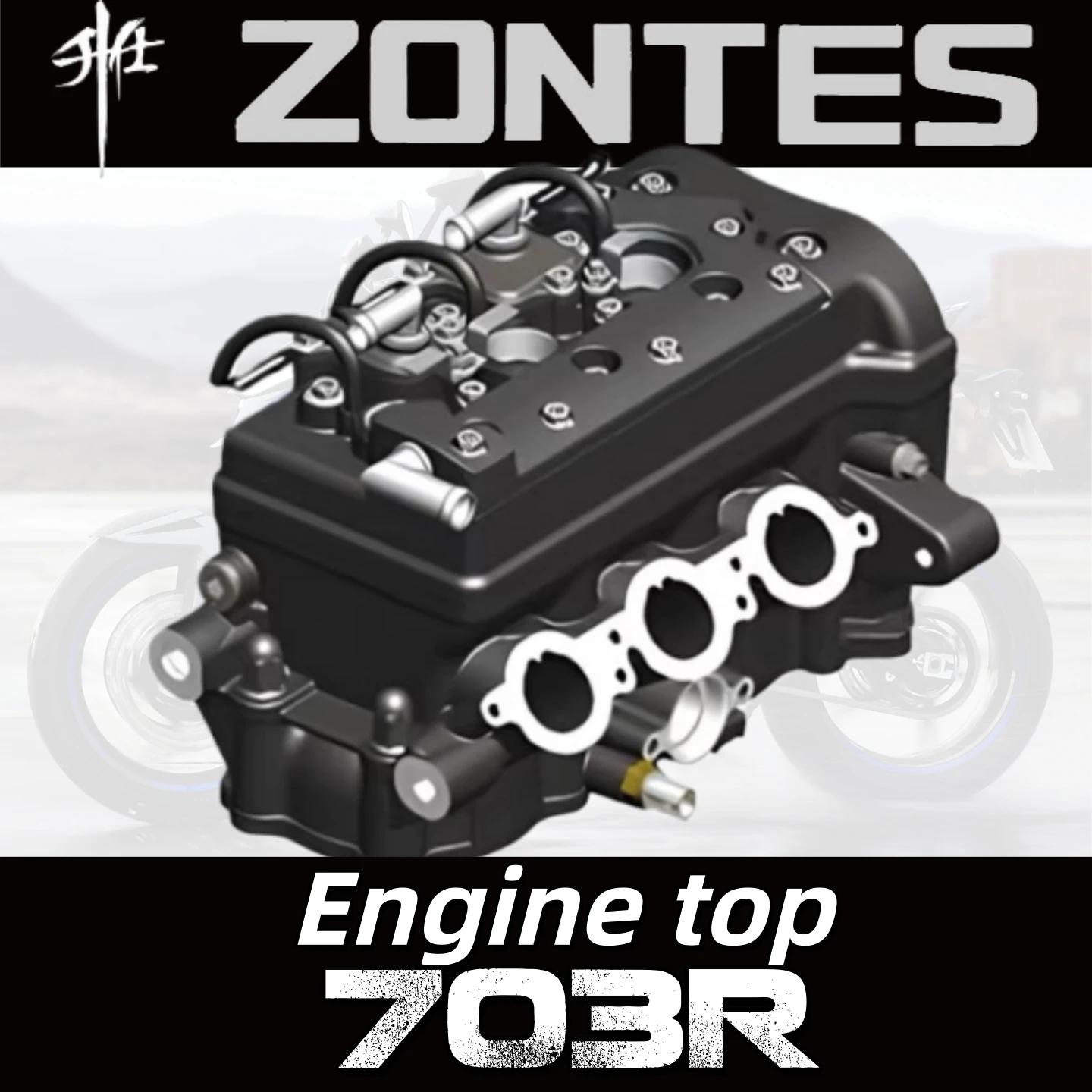 Double-ended studs for ZONTES 703R valve springs, upper and lower disc seats, inner and outer springs, intake and exhaust valves
