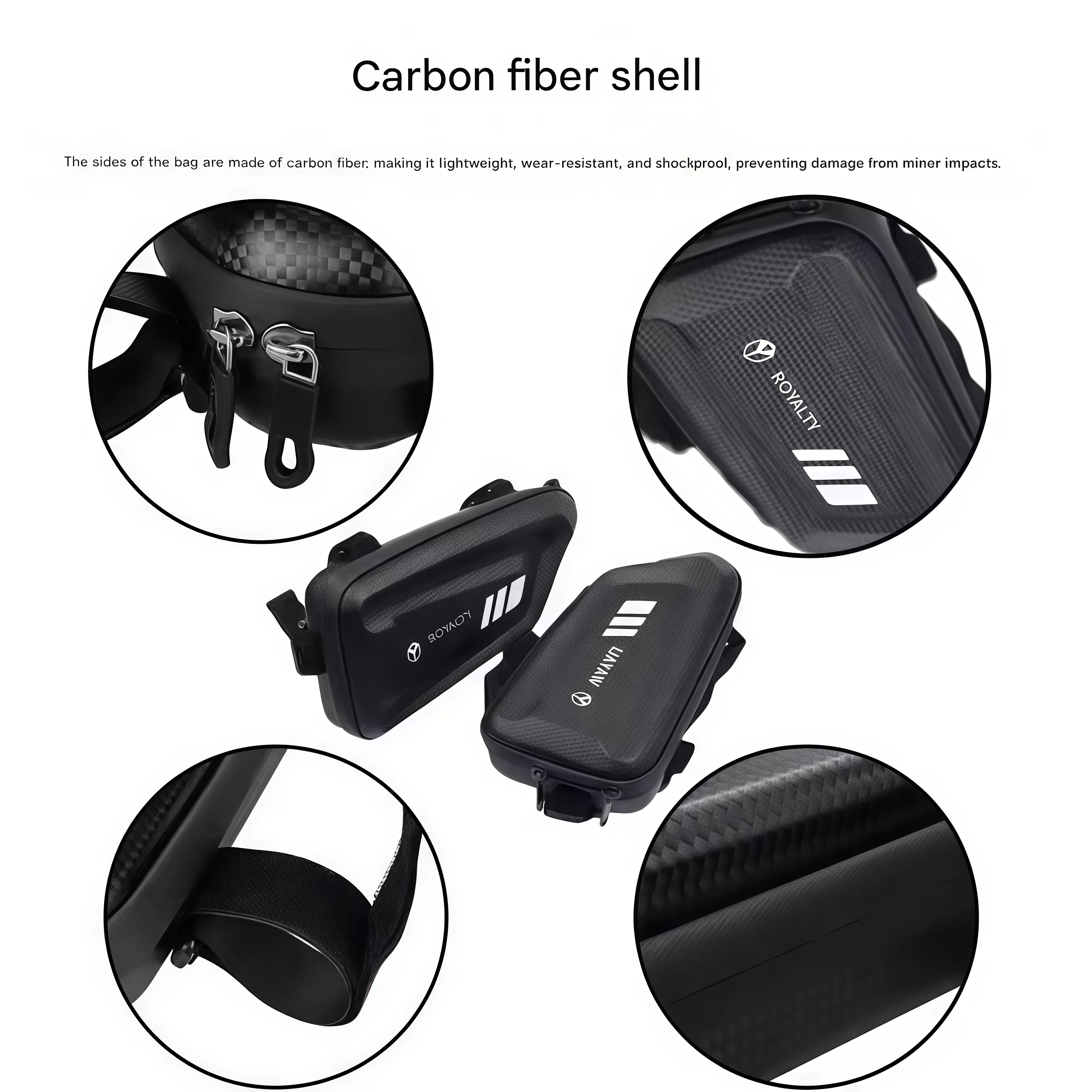 FOR ZONTES 703F modified carbon fiber side bag, storage bag, travel body triangular tool bag accessories - Image 4