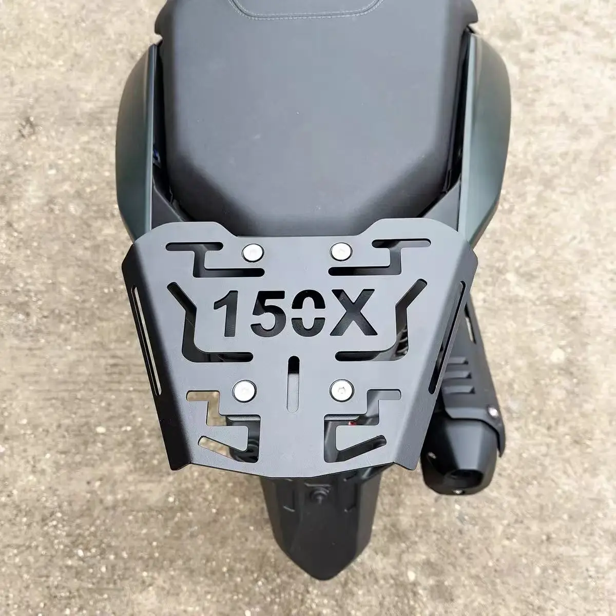 For Zontes 150X — Modified Rear Cargo Rack & Top Case Base Plate (Thickened); Includes ZT150T-X Top Case Mounting Bracket parts - Image 4
