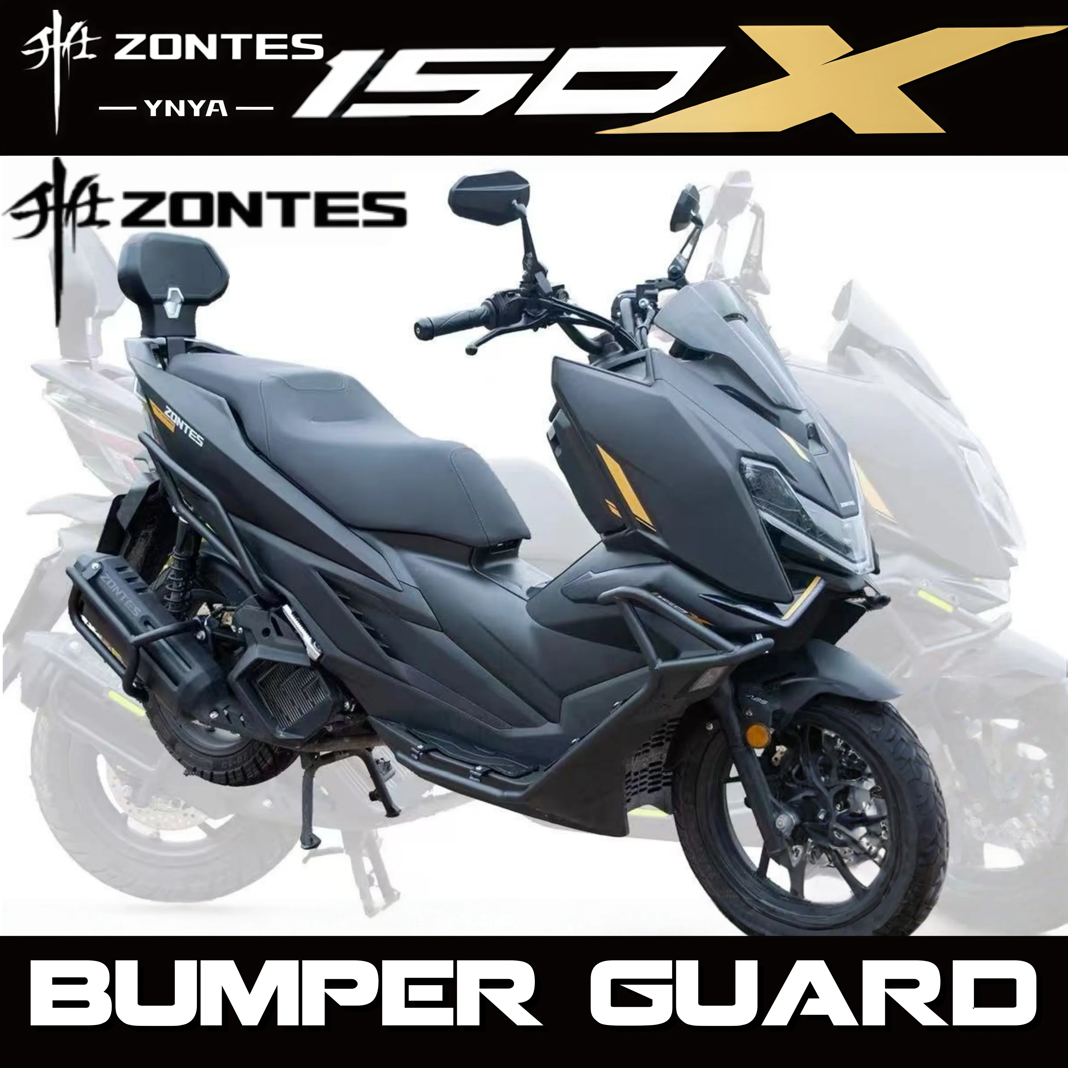 FOR ZONTES 150X front and rear bumpers, rear seat backrest, exhaust manifold, crash bars, tail rack, and rack modification parts
