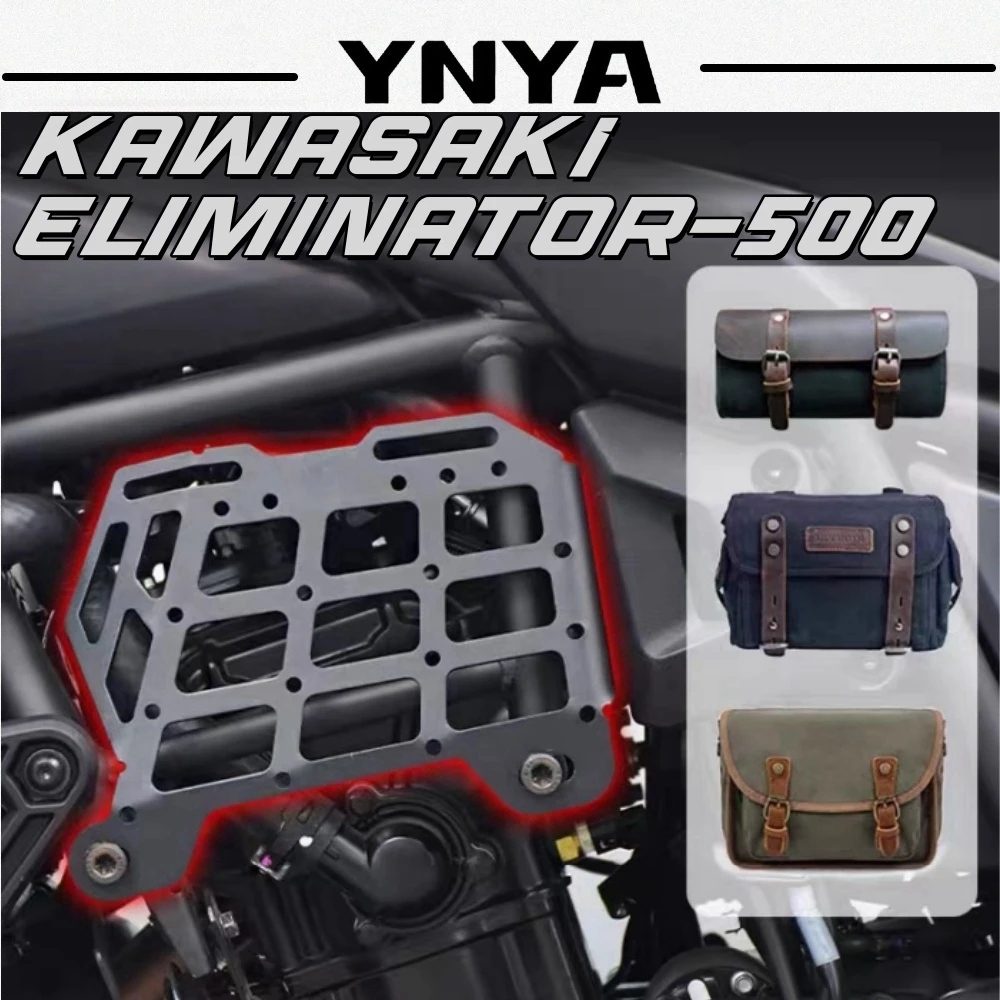 For Kawasaki Eliminator 500 modified retro front side tactical hanging board canvas side bag tool bag hanging bag bracket access