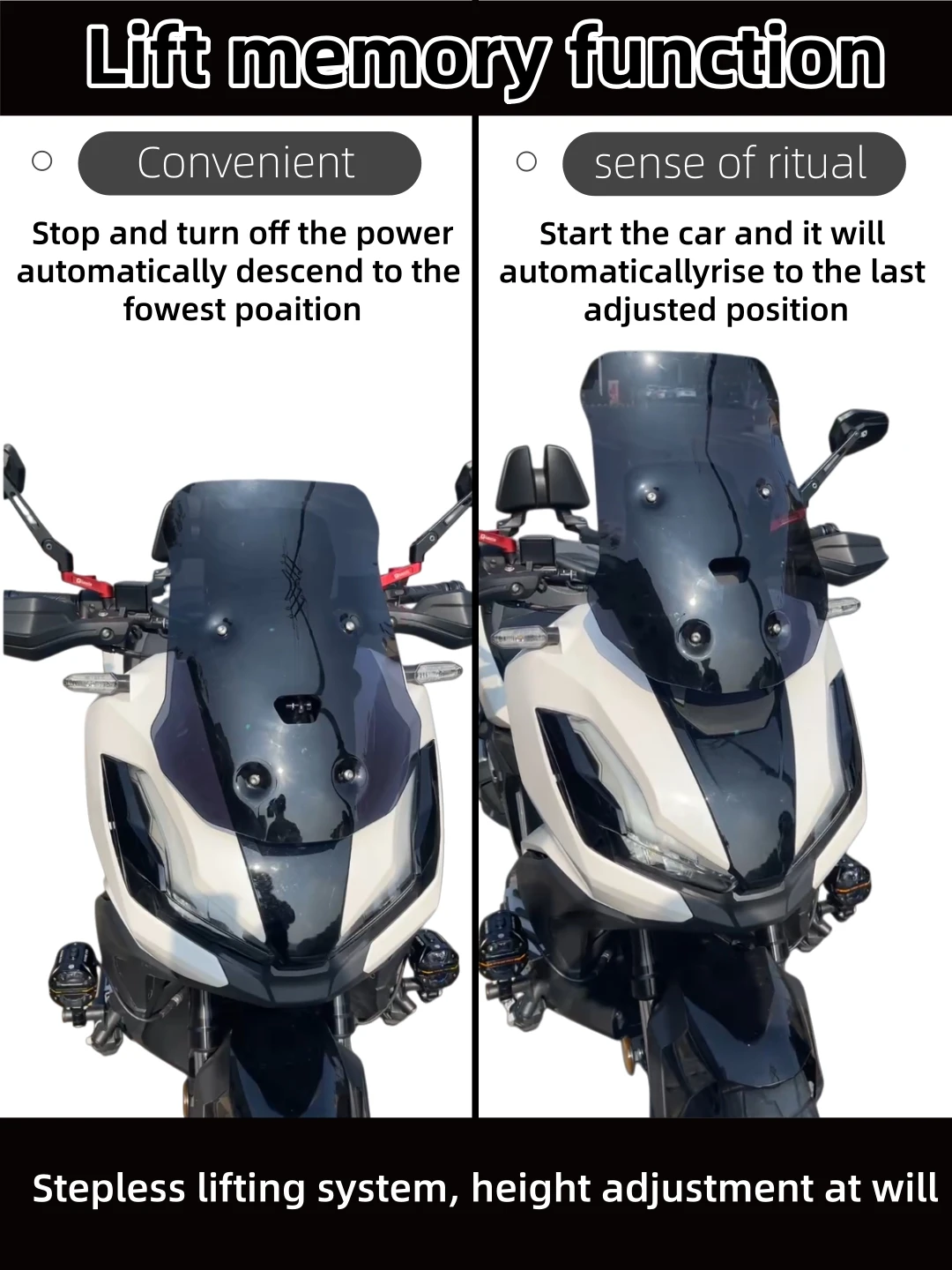 FOR HONDA ADV 350 modified electric lift windshield module modelsNon-destructive installation, original 350ADV 2024-2025 models - Image 2