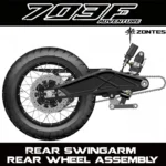 FOR ZONTES 703F Rear Swing Fork,Rear Wheel,Hollow Axle, Rear Shock Absorber, Triangular Link, Straight Link, External Brake Disc