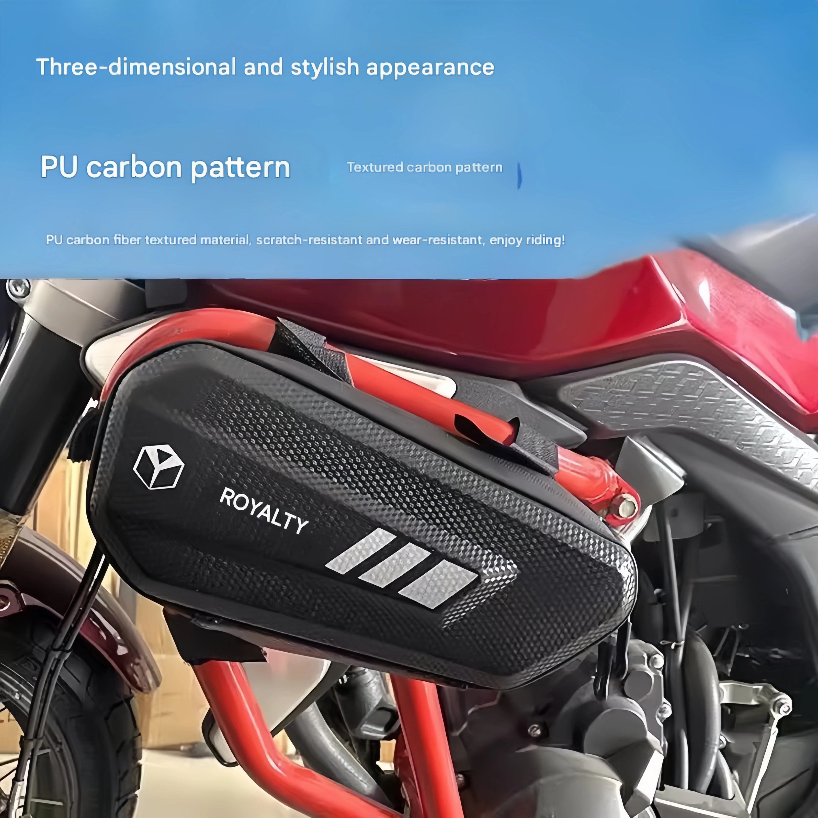 FOR ZONTES 703F modified carbon fiber side bag, storage bag, travel body triangular tool bag accessories - Image 2