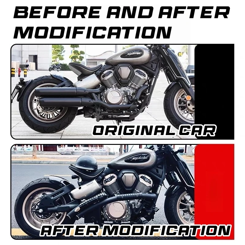 For Napoleonbob500 BENDA modified retro sweeping exhaust pipe two-out-two straight-row full section accessories lossless direct - Image 2