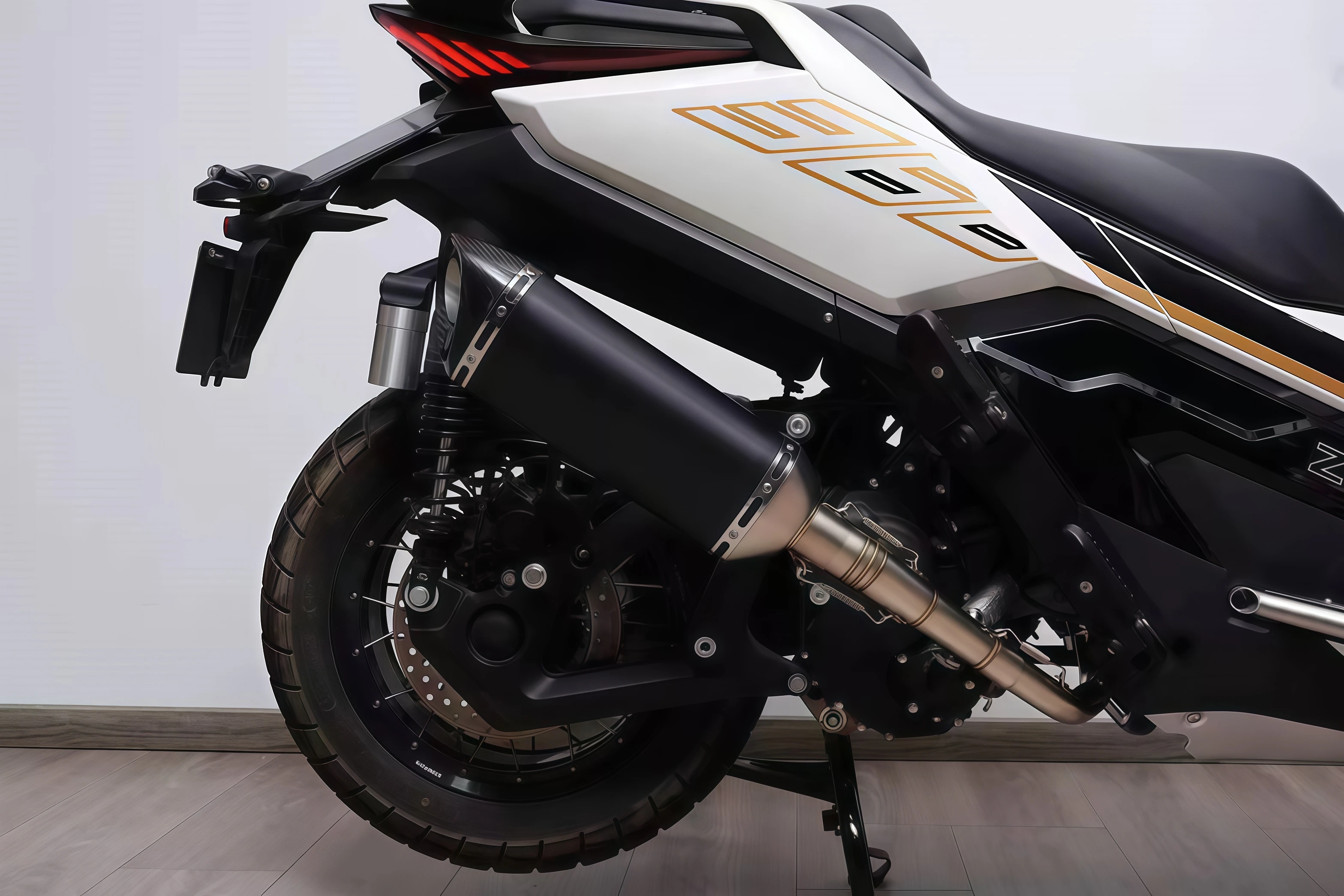 For ZONTES 368G/368E 2024 modified exhaust pipe full section stainless steel front section AK carbon fiber tail section FOR368G/368E - Image 3