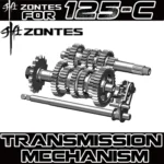 FOR ZONTES 125C Transmission Mechanism: Main Drive Shaft, Secondary Drive Shaft, Output Sprocket, Stopper, Shift Drum